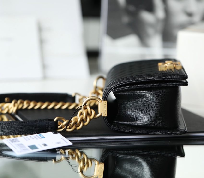 Interior detail of the Chanel Le Boy bag